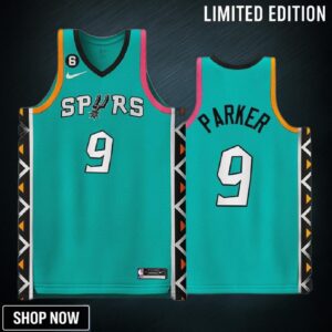 Tony Parker 9 -23 San Antonio Spurs City Edition Jersey Teal