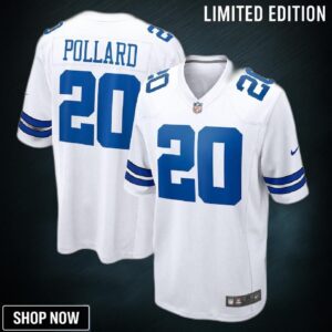 Tony Pollard 20 Dallas Cowboys Game Player Jersey - White