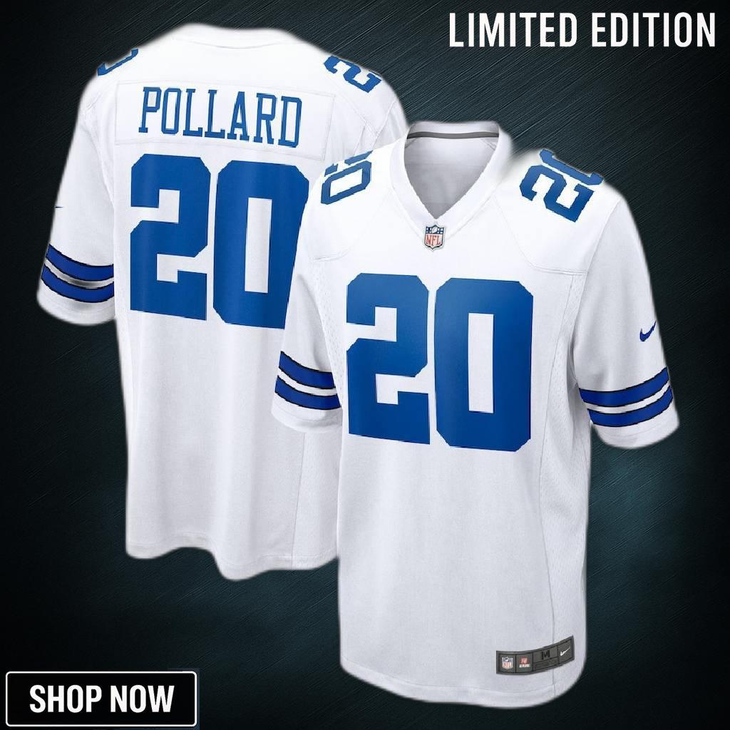 Tony Pollard 20 Dallas Cowboys Game Player Jersey - White