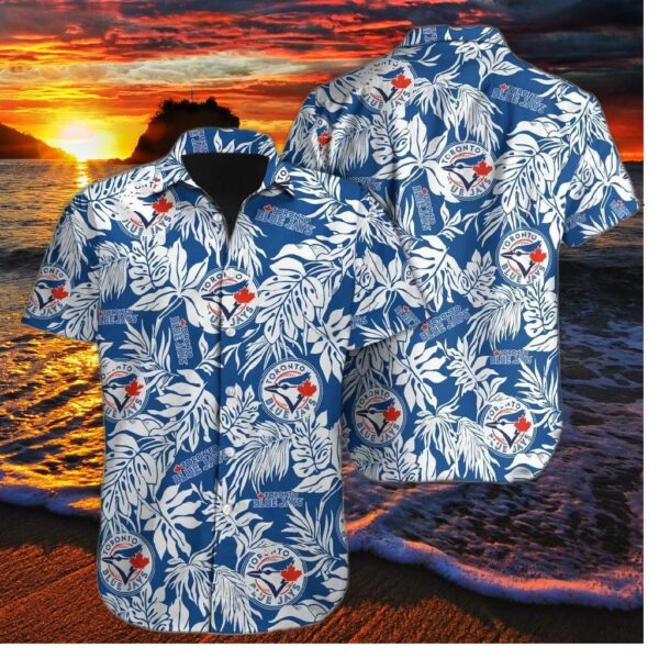 Toronto Blue Jays Tropical Leaf Hawaiian Shirt