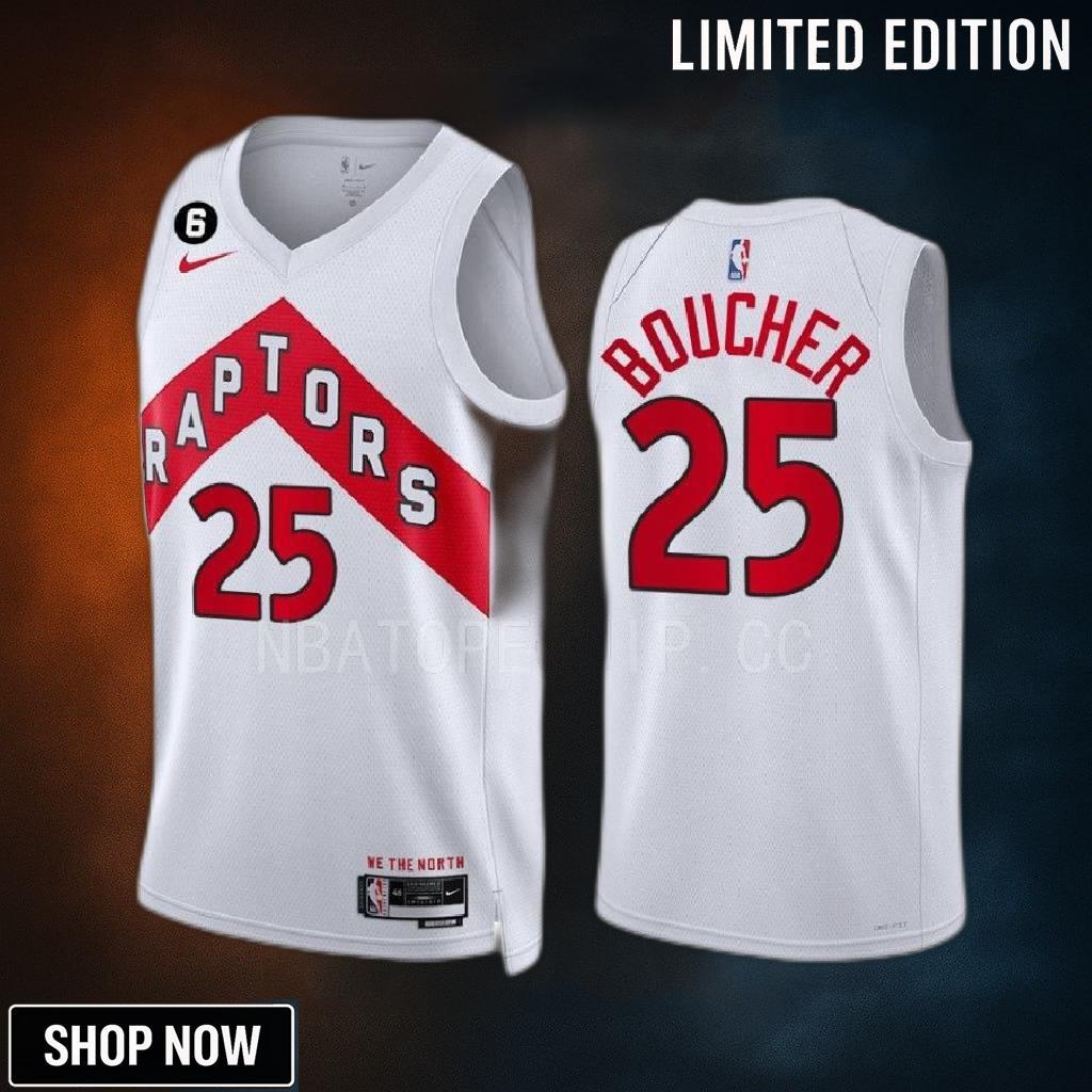 Toronto Raptors Chris Boucher 25 White Association Edition Men Jersey -23 Swingman