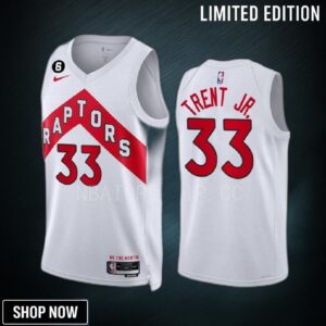 Toronto Raptors Gary Trent Jr. 33 White Association Edition Men Jersey -23 Swingman