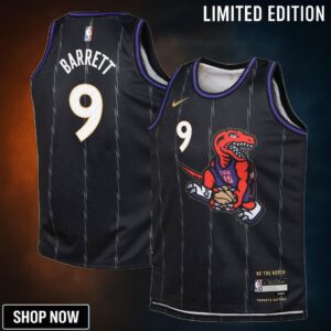 Toronto Raptors Nike City Edition Swingman Jersey - Black Rj Barrett Youth