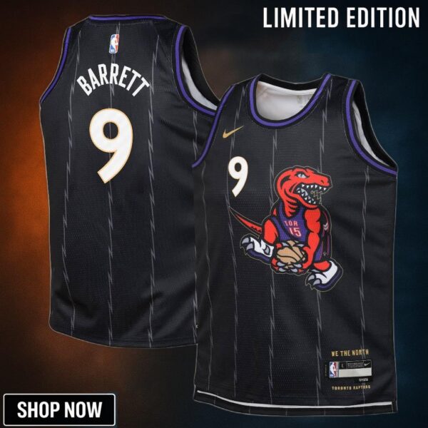 Toronto Raptors Nike City Edition Swingman Jersey - Black Rj Barrett Youth