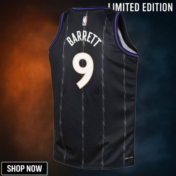 Toronto Raptors Nike City Edition Swingman Jersey - Black Rj Barrett Youth