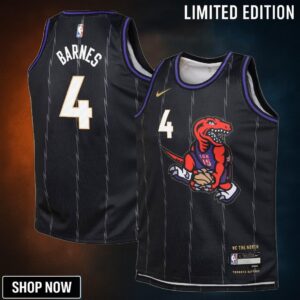 Toronto Raptors Nike City Edition Swingman Jersey - Black Scottie Barnes Youth