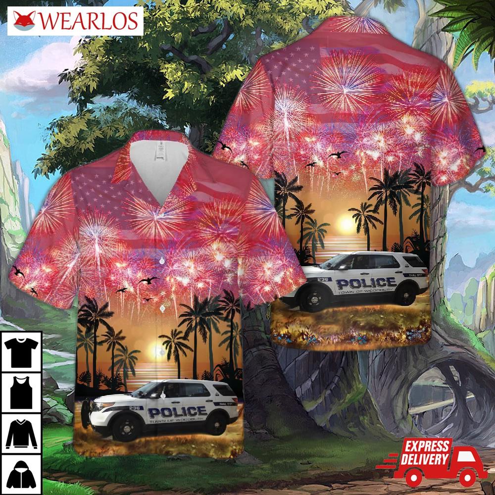 Town Of Woodbury Police Dept., 4th July Hawaiian Shirt