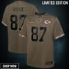 Travis Kelce Kansas City Chiefs Salute To Service Player Limited Jersey - Olive