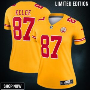 Travis Kelce Kansas City Chiefs Womens Inverted Legend Jersey - Gold Nfl