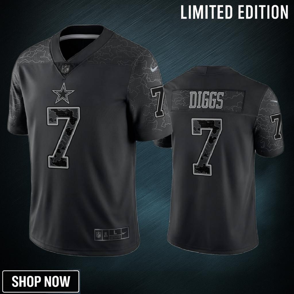 Trevon Diggs 7 Dallas Cowboys Black Reflective Limited Jersey - Men