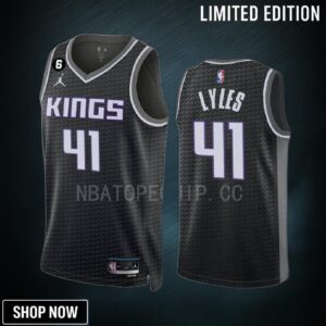 Trey Lyles 22 Sacramento Kings Black Men Jersey -23 Statement Edition Swingman