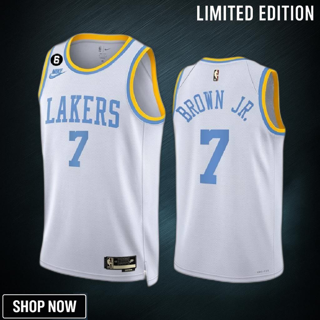 Troy Brown Jr. 7 -23 Los Angeles Lakers White Classic Edition Jersey