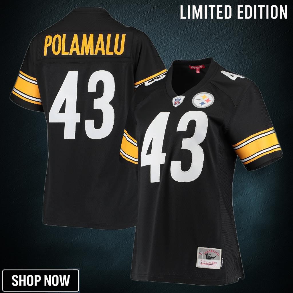 Troy Polamalu Pittsburgh Steelers Mitchell And Ness Womens Legacy Replica Team Jersey Black Nfl