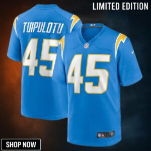 Tuli Tuipulotu 45 Los Angeles Chargers Team Game Jersey - Powder Blue