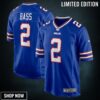 Tyler Bass 2 Buffalo Bills Game Player Jersey - Royal
