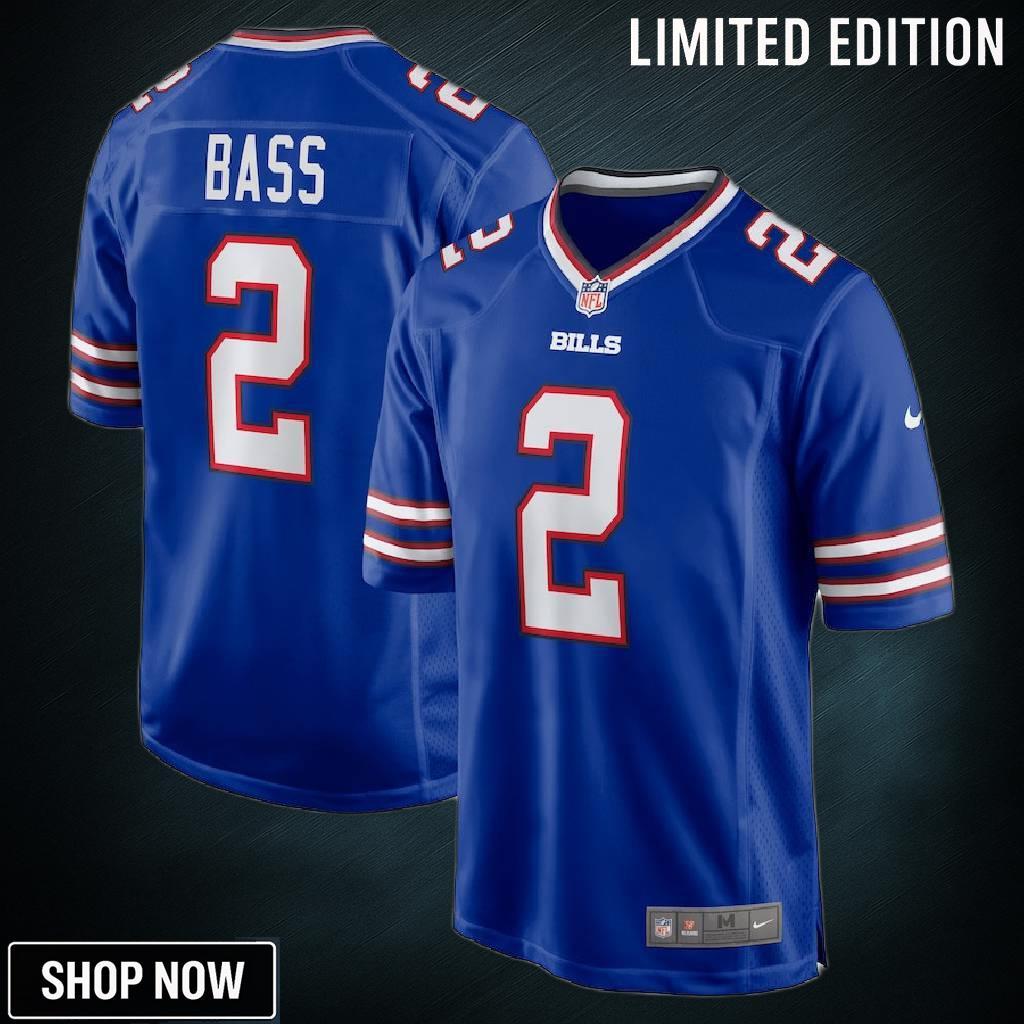 Tyler Bass 2 Buffalo Bills Game Player Jersey - Royal