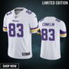 Tyler Conklin 83 Minnesota Vikings White Vapor Limited Jersey