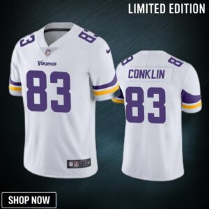 Tyler Conklin 83 Minnesota Vikings White Vapor Limited Jersey