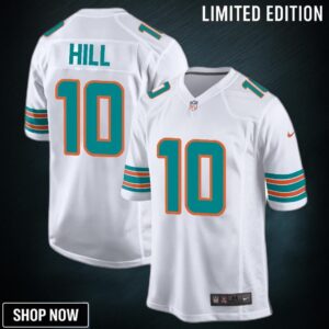 Tyreek Hill 10 Miami Dolphins Alternate Game Men Jersey - White