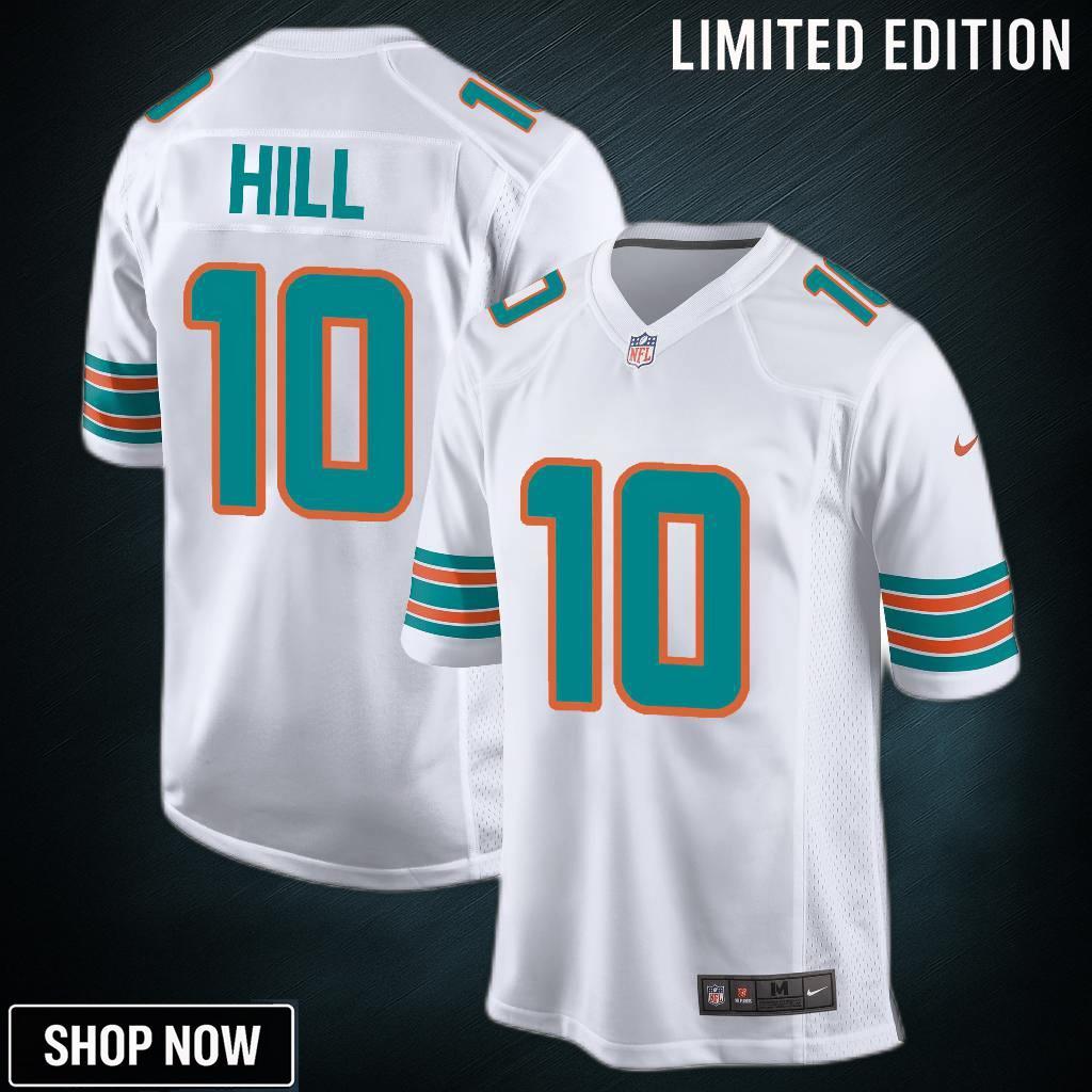 Tyreek Hill 10 Miami Dolphins Alternate Game Men Jersey - White