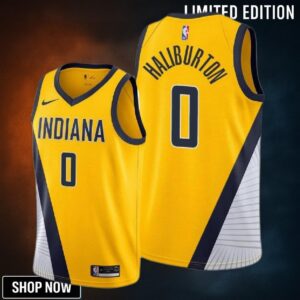 Tyrese Haliburton 0 Indiana Pacers Statement Edition Gold Jersey - Men