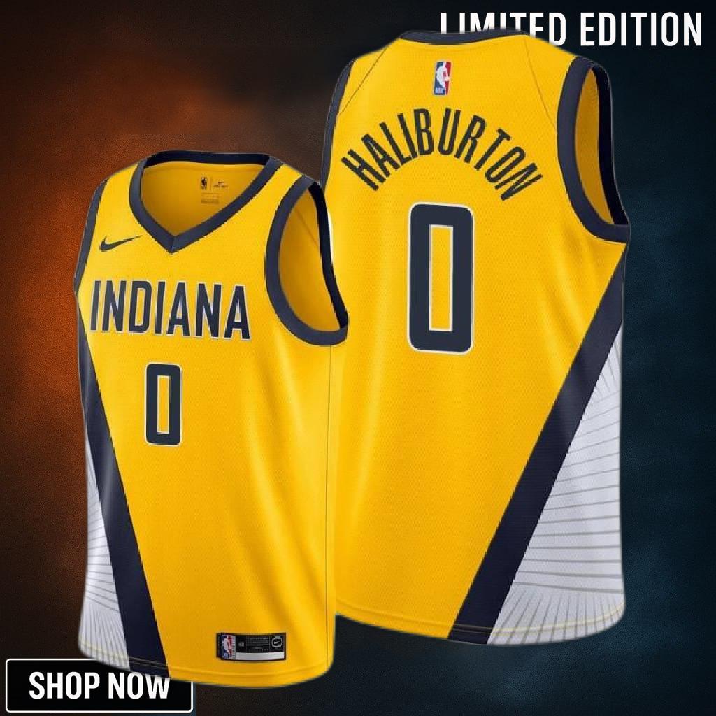 Tyrese Haliburton 0 Indiana Pacers Statement Edition Gold Jersey - Men