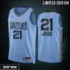 Tyus Jones 21 -23 Memphis Grizzlies Blue Statement Edition Jersey Swingman