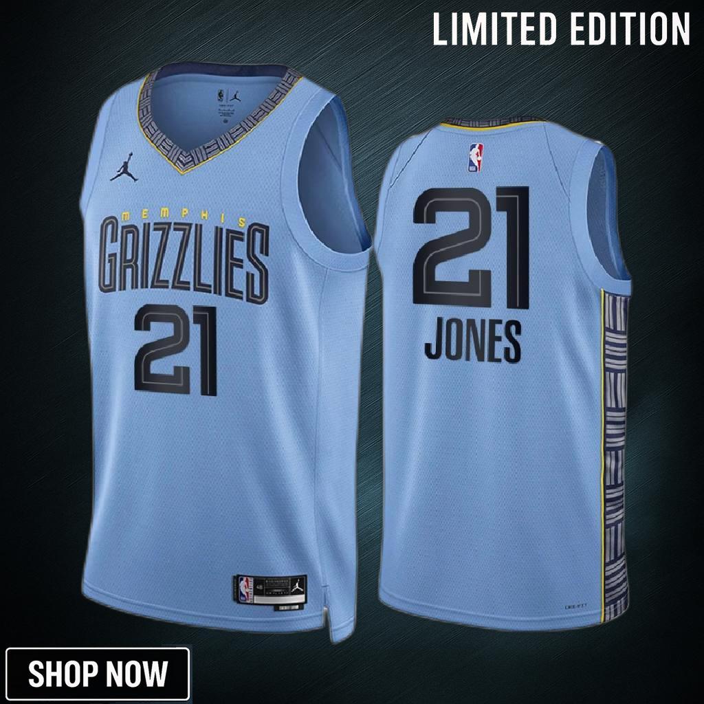 Tyus Jones 21 -23 Memphis Grizzlies Blue Statement Edition Jersey Swingman