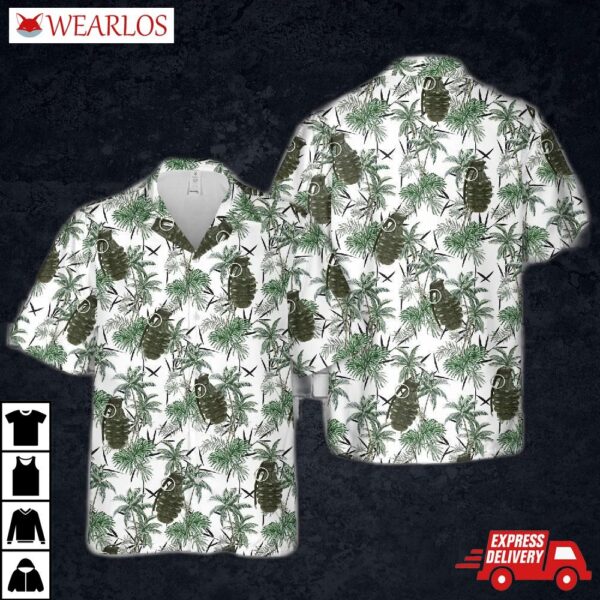 U.s. Wwii Mk 2 Iron Pineapple Grenade Hawaiian Shirt
