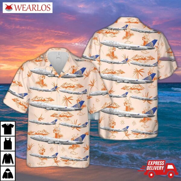 United Airlines "united 747 Friend Ship" Boeing 747-422 N118ua Hawaiian Shirt