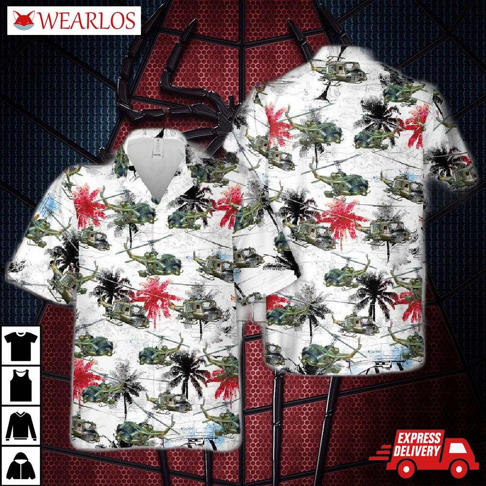 United States Army Huey Helicopter Hawaiian Shirt