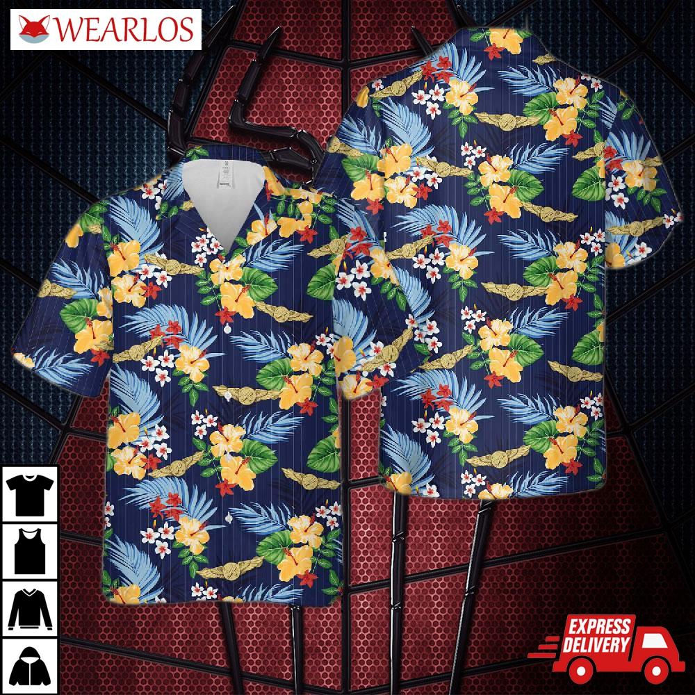 United States Coast Guard Rescue Swimmer Badge Hawaiian Shirt