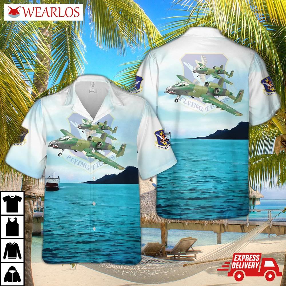 Us Air Force 23rd Tfw A-10a Flying Tigers Hawaiian Shirt
