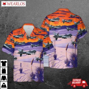 Us Air Force 29th Attack Squadron 49th Wing General Atomics Mq-9 Reaper Hawaiian Shirt