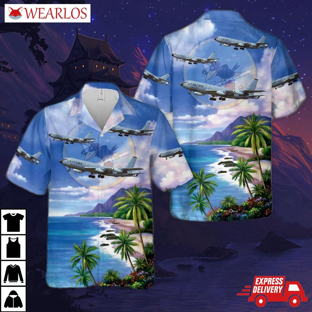 Us Air Force 380th Refueling Squadron Boeing Kc-135a Stratotanker Hawaiian Shirt