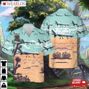 Us Air Force 42nd Attack Squadron General Atomics Mq-9 Reaper Hawaiian Shirt
