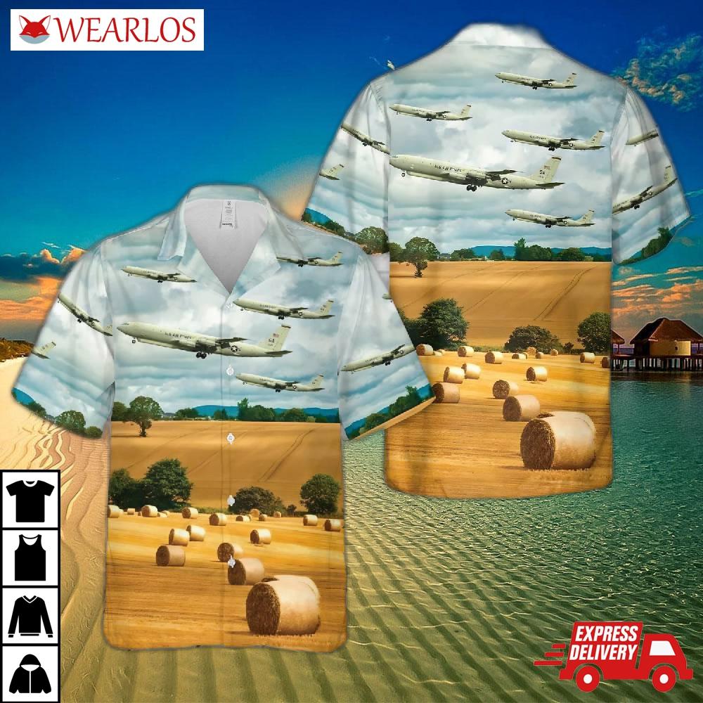 Us Air Force 461st Control Wing E8c J-stars Hawaiian Shirt