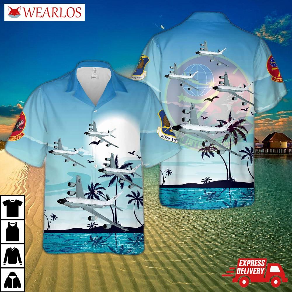 Us Air Force 49th Intelligence Squadron Rc-135 Hawaiian Shirt