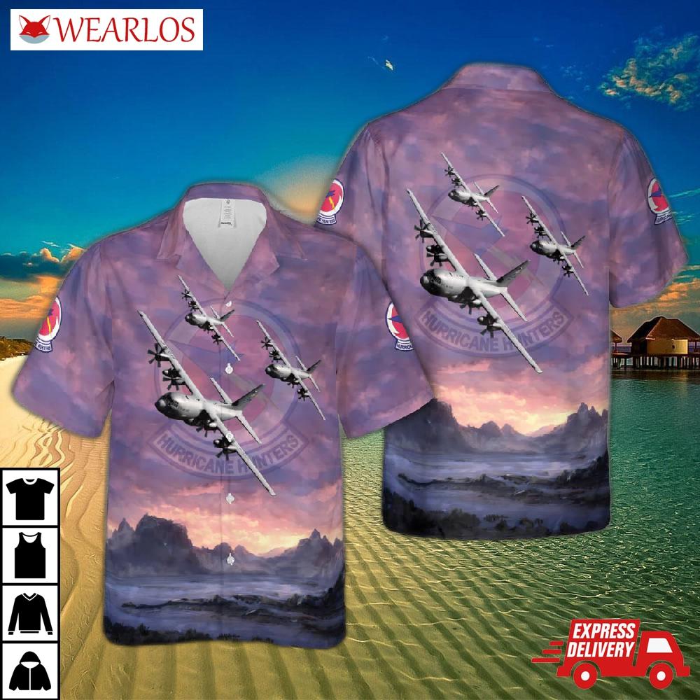 Us Air Force 53rd Weather Reconnaissance Squadron Wc-130j Hercules Hawaiian Shirt