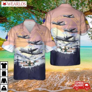 Us Air Force 57th Rescue Squadron (57 Rqs) Lockheed Hc-130 Hercules Hawaiian Shirt