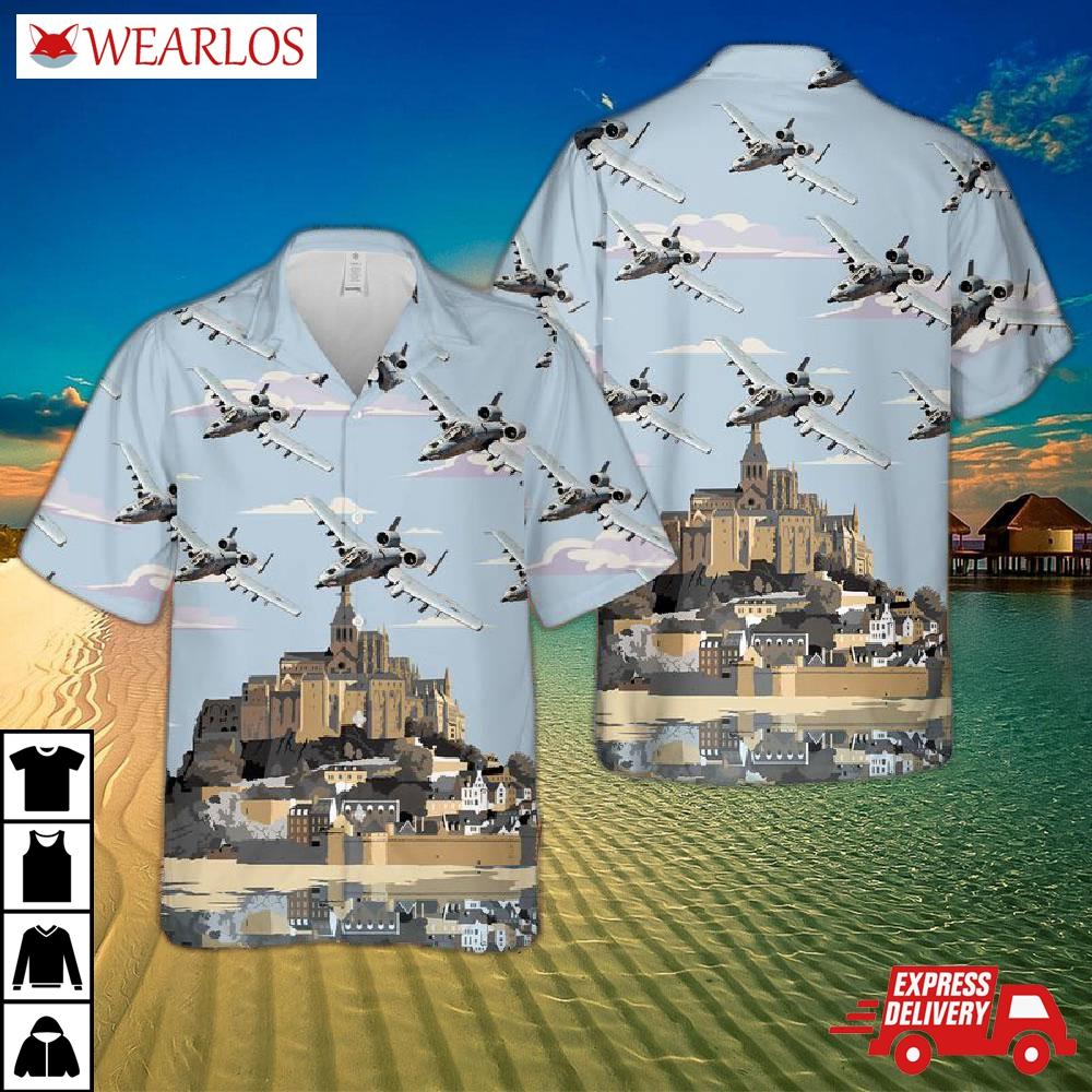 Us Air Force 74th Fighter Squadron Fairchild Republic A-10 Thunderbolt Ii Hawaiian Shirt