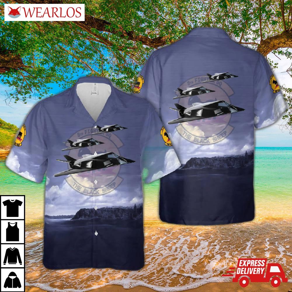 Us Air Force 8th Fighter Squadron F-117 Nighthawk Hawaiian Shirt
