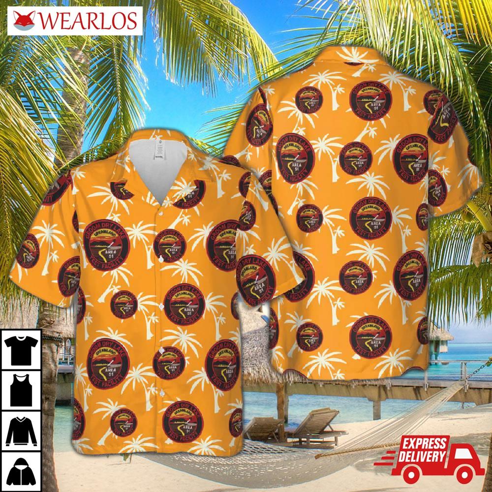 Us Air Force Area 51 Groom Dry Lake Test Dreamland Space Alien Research Hawaiian Shirt
