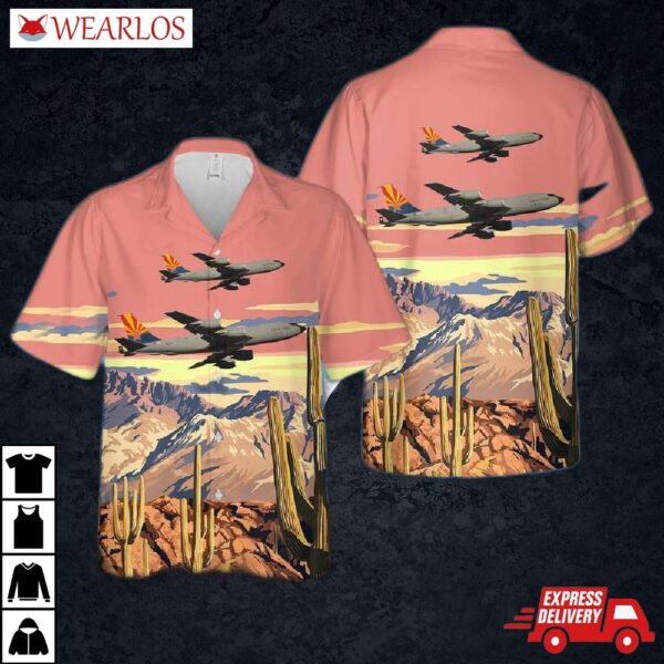 Us Air Force Arizona National Guard 161st Refueling Wing Kc-135r Stratotanker Hawaiian Shirt