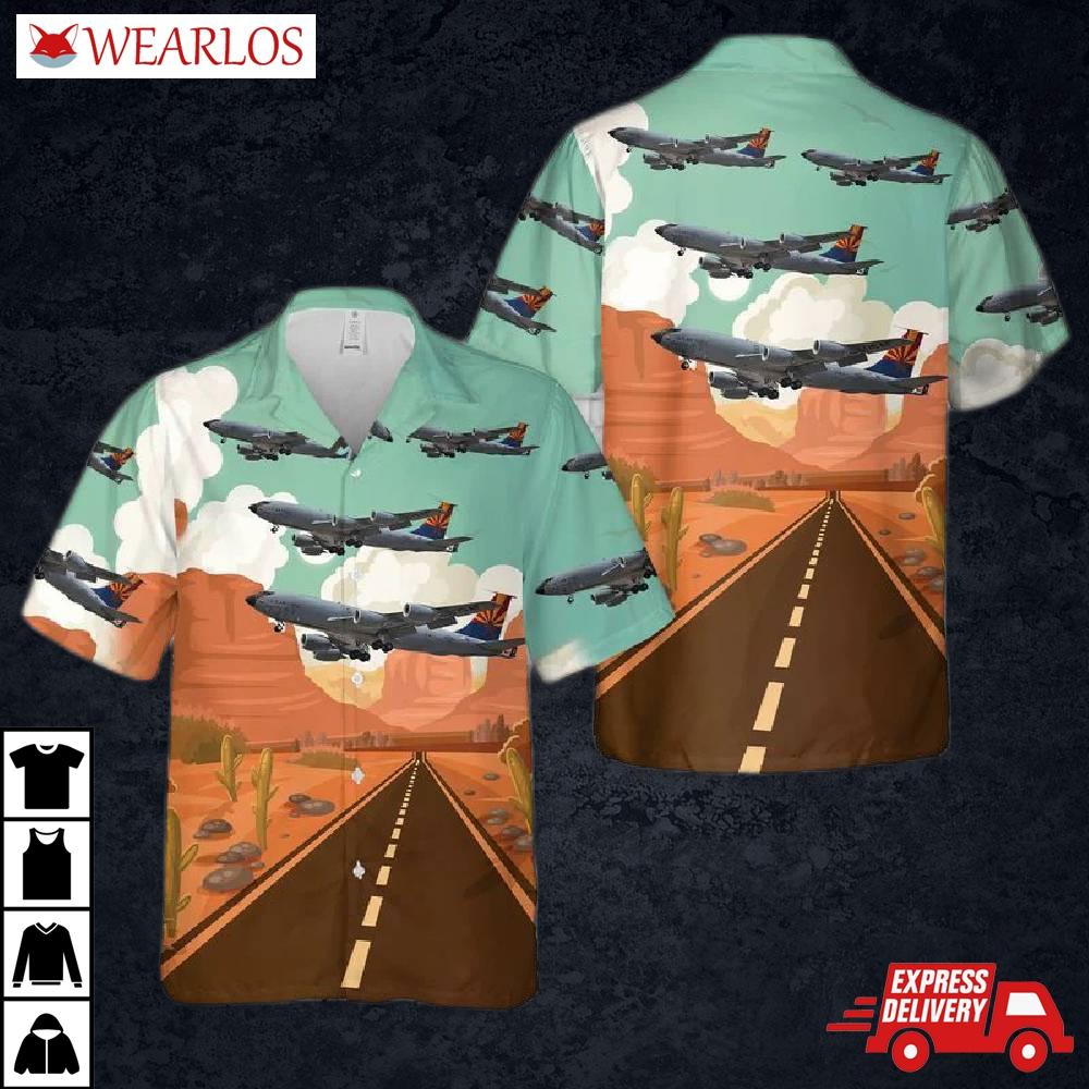 Us Air Force Arizona National Guard Boeing Kc-135 Stratotanker 62-3516 Hawaiian Shirt