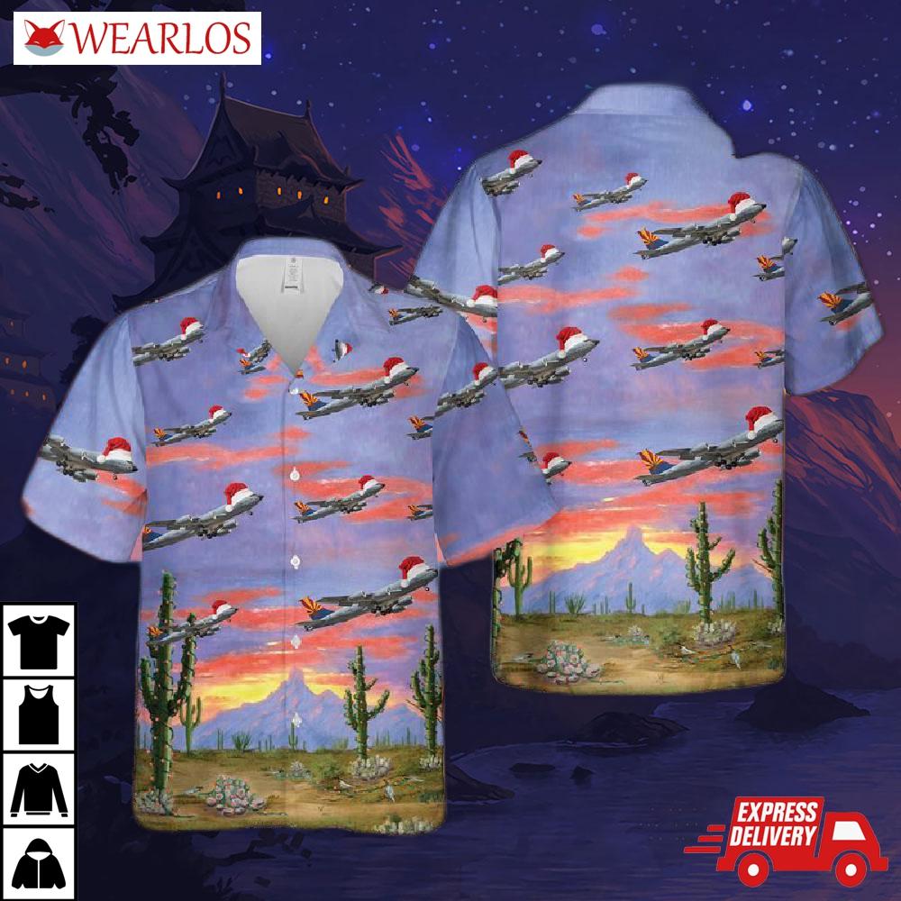 Us Air Force Arizona National Guard Boeing Kc-135r Stratotanker Christmas Hawaiian Shirt
