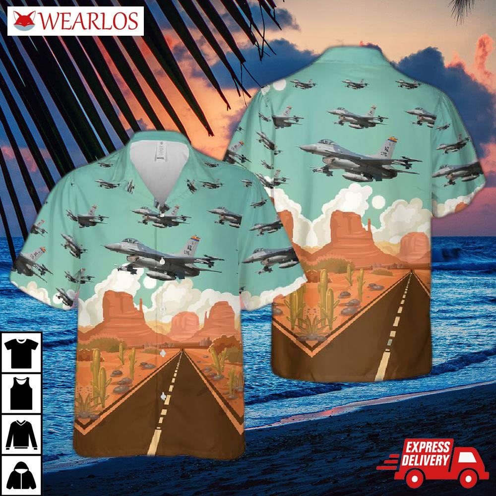 Us Air Force Arizona National Guard F-16 Fighting Falcon Hawaiian Shirt