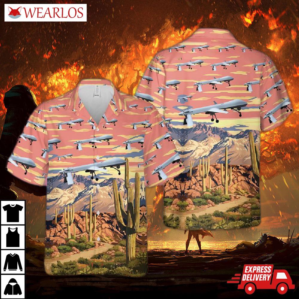 Us Air Force Arizona National Guard Mq-1b Predators Hawaiian Shirt