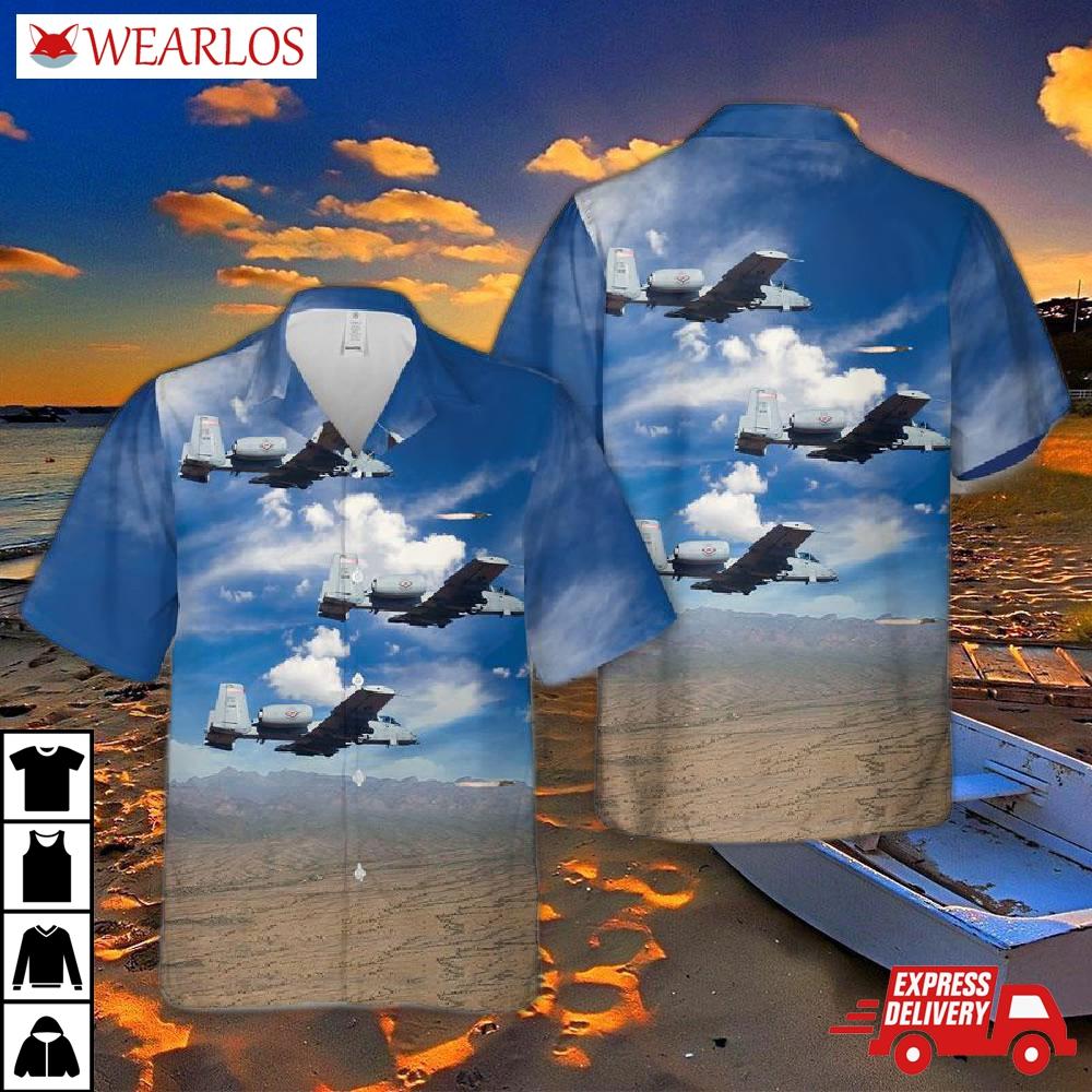 Us Air Force Arkansas National Guard A-10c Firing An Agm-65 Hawaiian Shirt