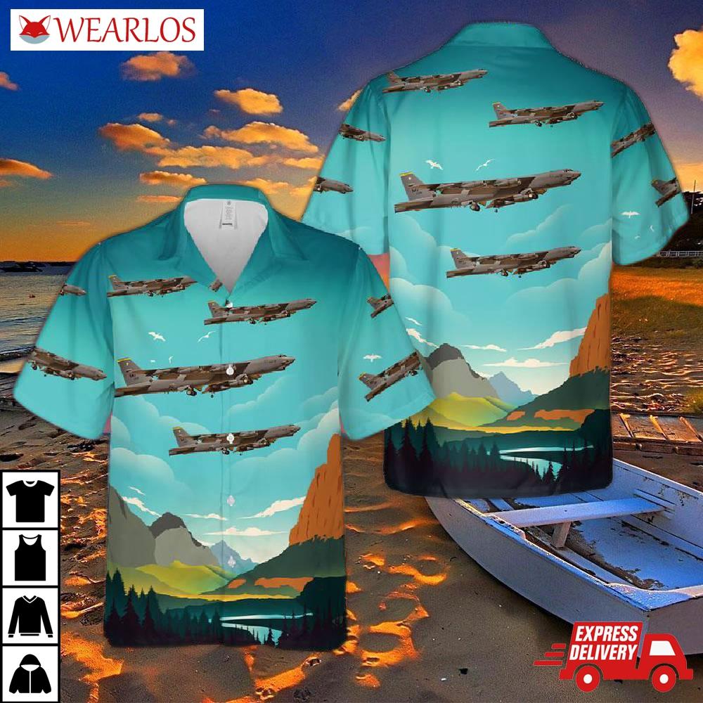 Us Air Force B-52h 69th Bomb Squadron Knighthawks Minot Afb Hawaiian Shirt